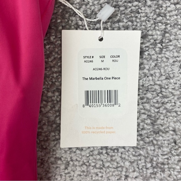 Andie The Marbella One-Piece Medium Pink Swimsuit Maillot Tank Full Bottom AO246 - Picture 3 of 11